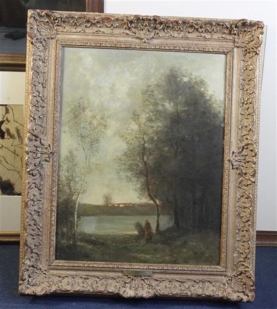 Paul Désiré Trouillebert (1829-1900) Pres de La Ville dAvray 21 x 16in.